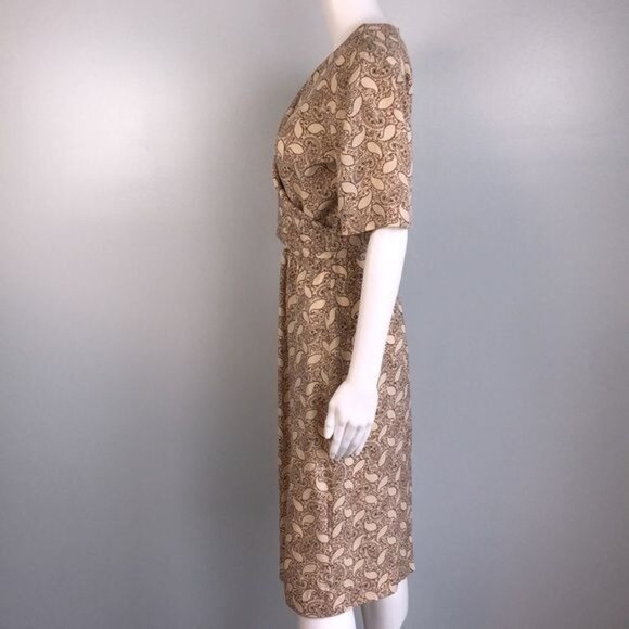 VINTAGE Liz Claiborne Paisley Silk Dress - M - Picture 2 of 9